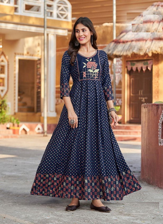 Blue Hills Sandwich Fancy Wear Wholesale Anarkali Kurti Collection